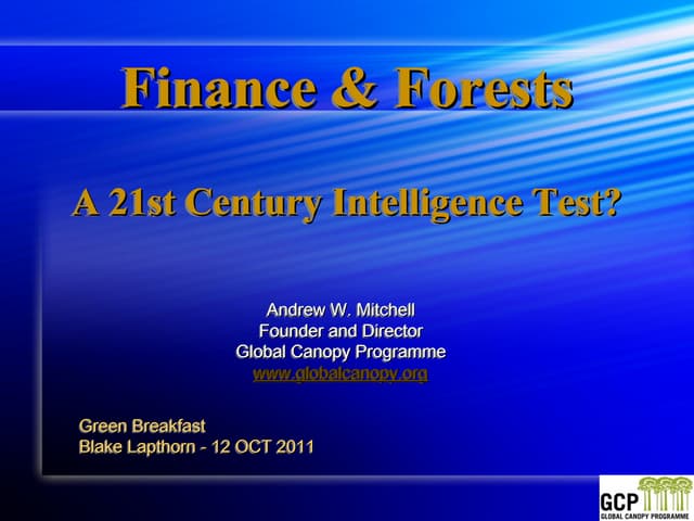 Blake Lapthorn Green Breakfast with guest speaker Andrew Mitchell, founder and director of Global Canopy Programme