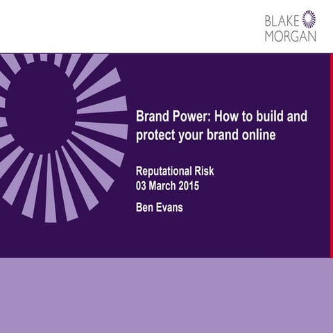 Blake Morgan's SEO brand seminar - reputational risk