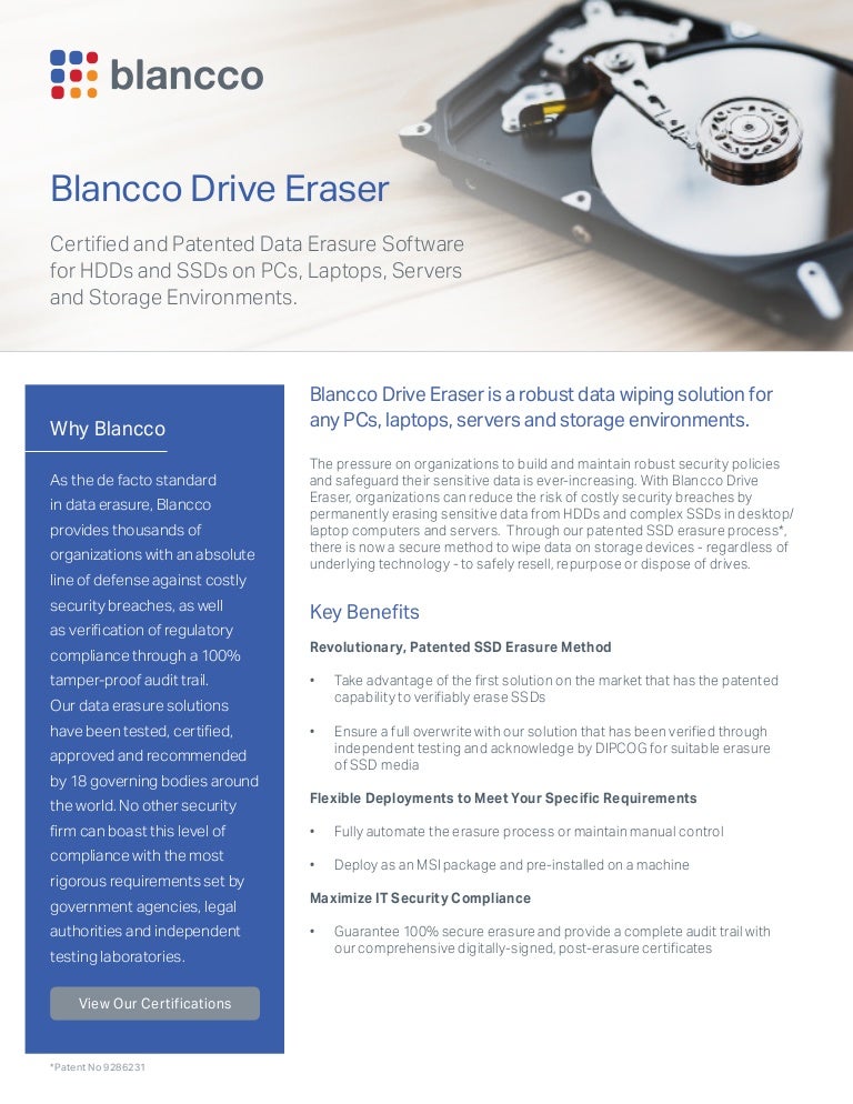 Blancco Drive Eraser