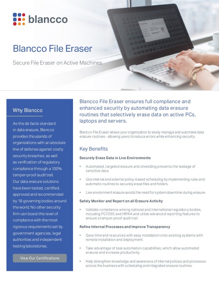 Blancco File Eraser