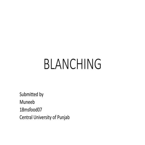 Blanching 