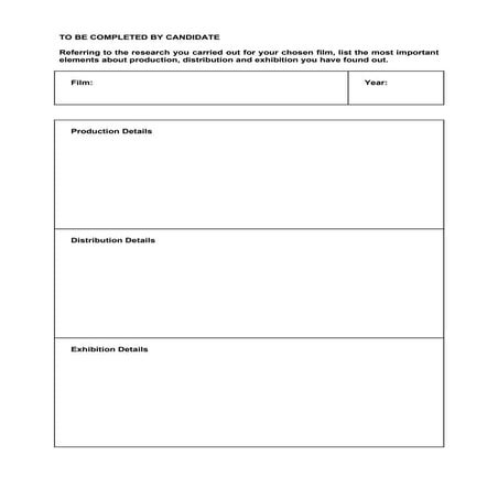 Blank industry research form