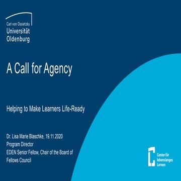 A Call for Agency: Helping to Make Learners Life Ready