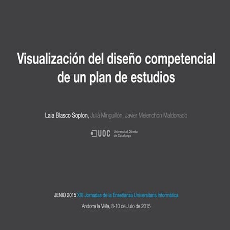 Visualización del diseño competencial de un plan de estudios