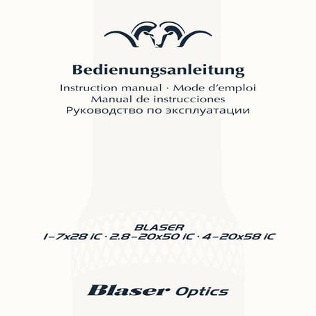 Blaser Riflescopes B1 | Optics Trade | PDF