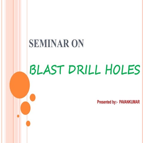 Blast hole drill