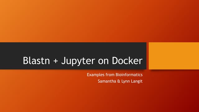 Blastn plus jupyter on Docker