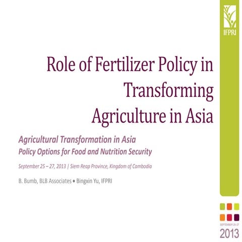 Fertilizer Policy Issues in Asia- Balu Bumb 