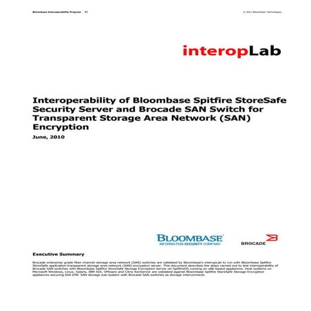 Interoperability of Bloombase Spitfire StoreSafe Security Server and ...