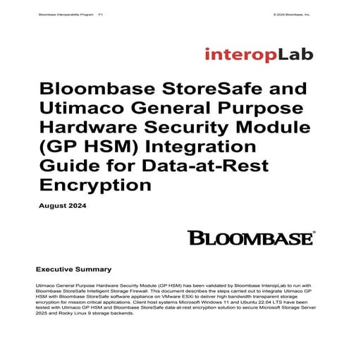 BLBS-TN - Bloombase StoreSafe - Utimaco General Purpose Hardware ...