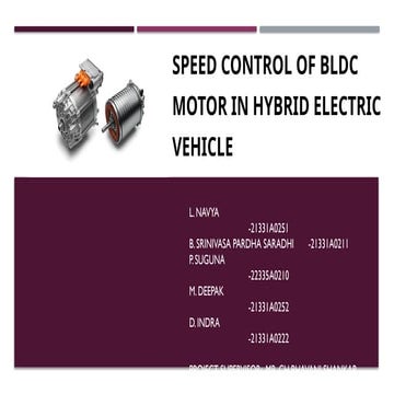 speed control of bldc motor in hybrid electric vehicle