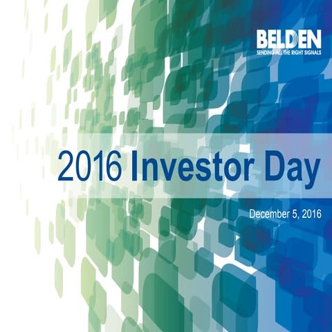 Belden Investor Day