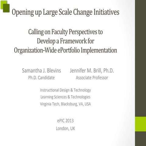 Opening up Large Scale Change Initiatives
