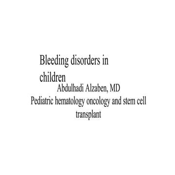 Approach To A Bleeding Child | PPTX