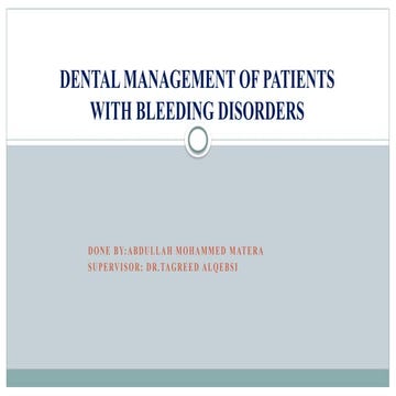 Dental management of Patients taking oral anti-coagulants and Aspirin ...