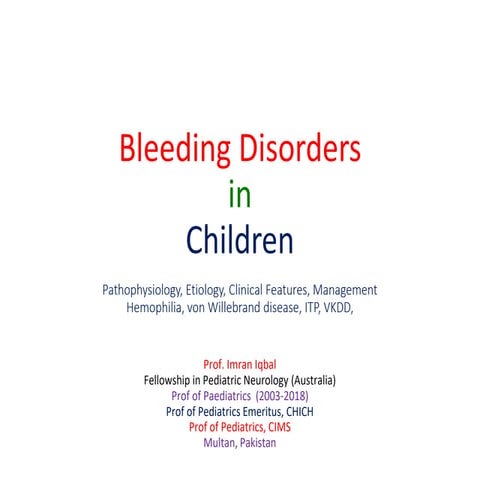 Bleeding disorders in children 2021
