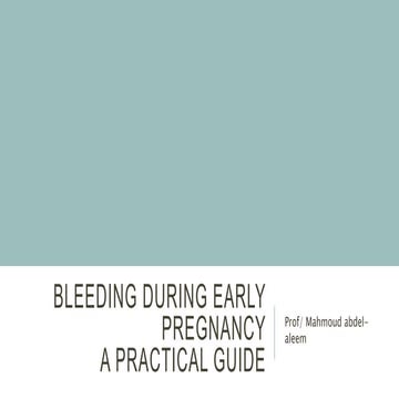 Bleeding in early pregnancy | PPT