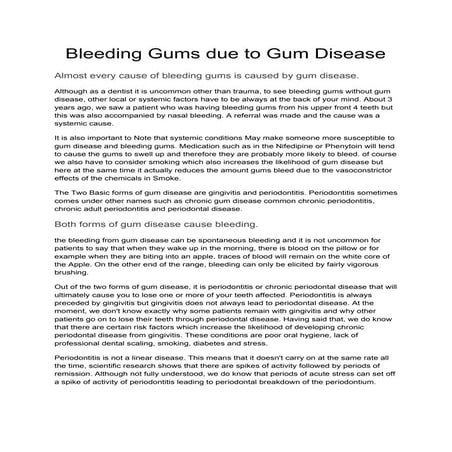 Bleeding Gums Due To Gum Disease