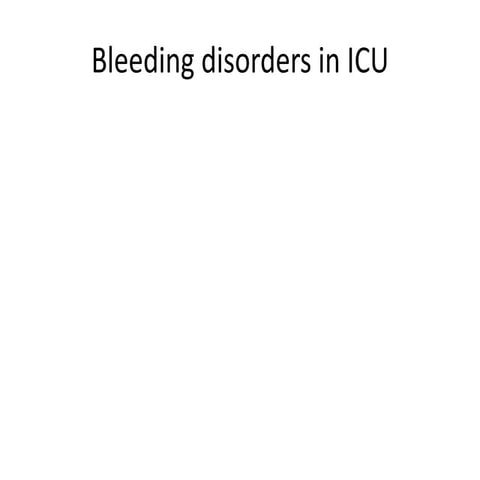 Bleeding in critically ill patients