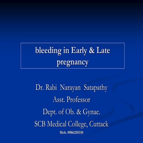 Bleeding in early pregnancy | PPT