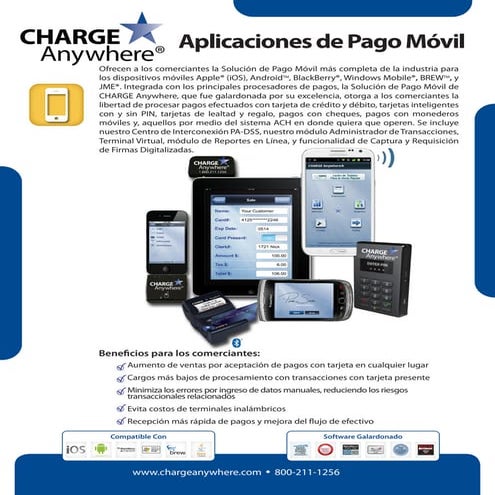 Aplicativos de Aceptación de Pagos Móviles de CHARGE Anywhere®