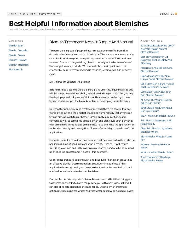 natural blemish treatment