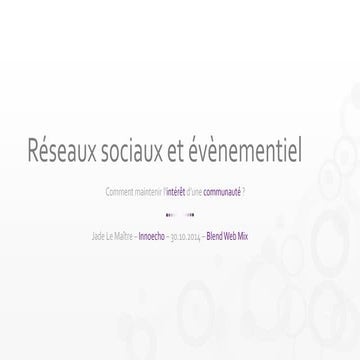 #BlendWebMix : Réseaux sociaux et évènementiel