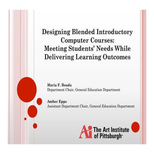 Designing Blended Introductory Computer Courses