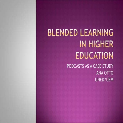 Blended learning in higher education