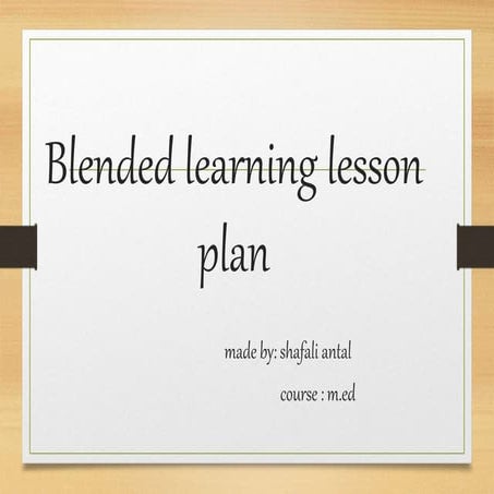 Blended learning lesson plan maths ppt
