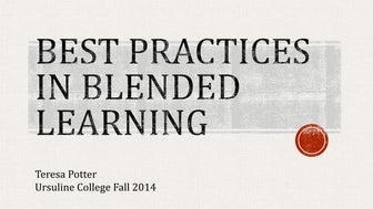 Best Practices in Blended Learning 