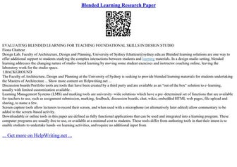 Blended Learning Research Paper