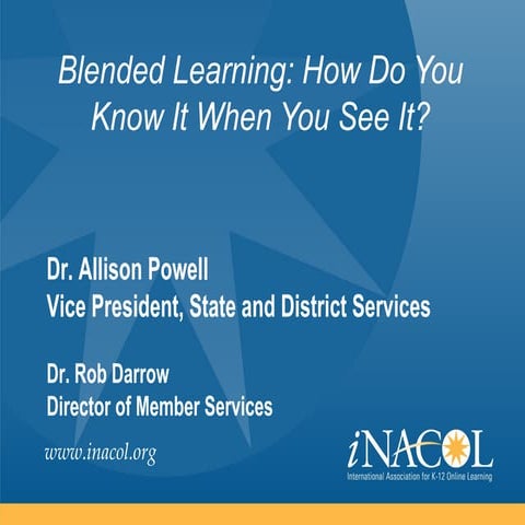 Blended Learning: How do you know it when you see it?