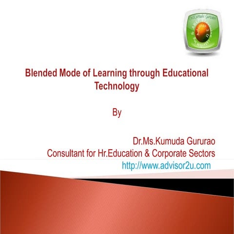 Blended Mode of Learning through Educational Technology