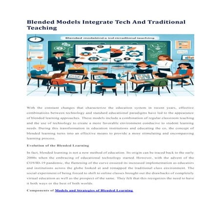 Blended Models Integrate Tech And Traditional Teaching.docx
