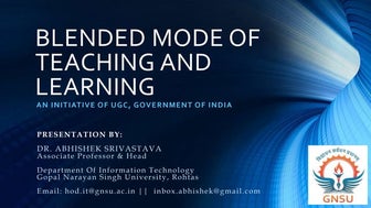 Blended mode of teaching and learning