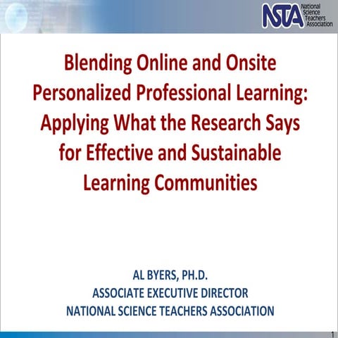 Blended online and onsite personalized professional learning for sustainable ...