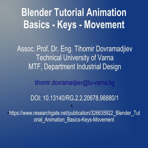 DrTAD Blender Tutorial Animation Basics - Keys - Movement