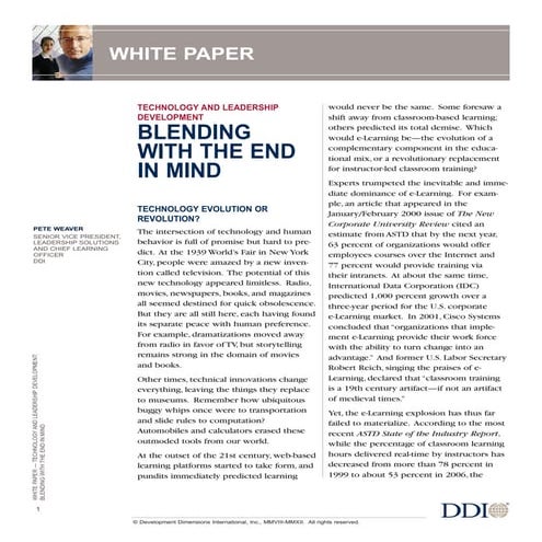 Blending With The End In Mind 