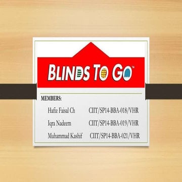 E-COMMERCE CASE STUDY on Blinds to go