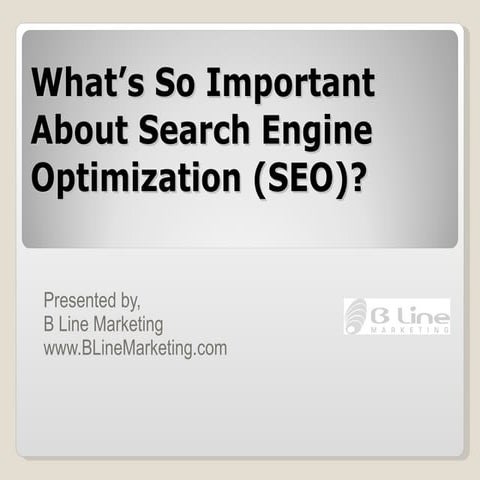 What's So Important About Search Engine Optimization (SEO)