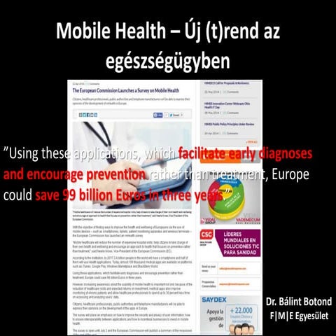 Mobile Health - New trend in healthcare - Botond Bálint Dr.