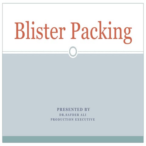 Blister packing