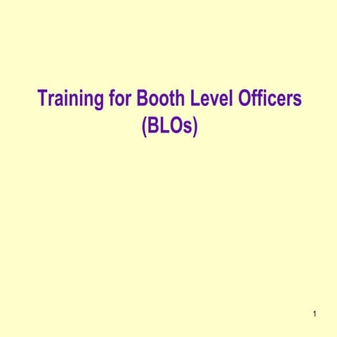 Blo 1 day trg module ppt