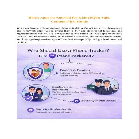 Block Apps on Android for Kids (2026)_ Safe, Consent-First Guide | PDF