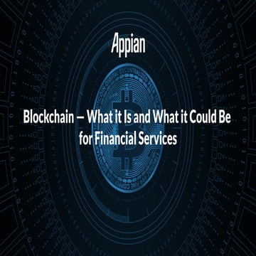 Blockchain 101 for Financial Services