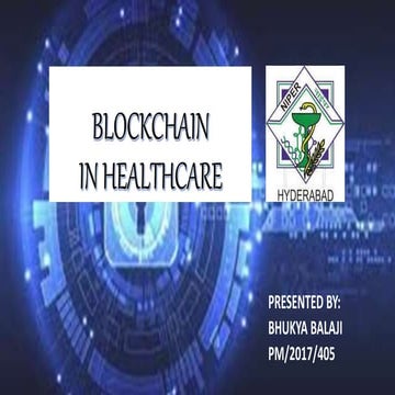 Blockchain in healthcare sector