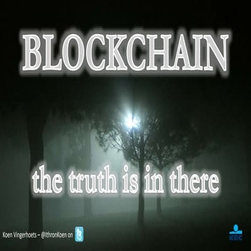 Blockchain - The truth is in there @ Odisee Alumni event