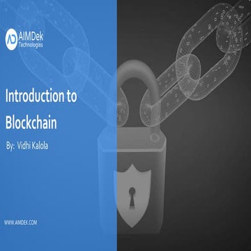 Introduction to Blockchain | PPTX