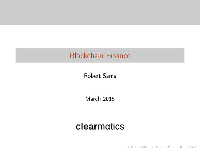 Blockchain Finance